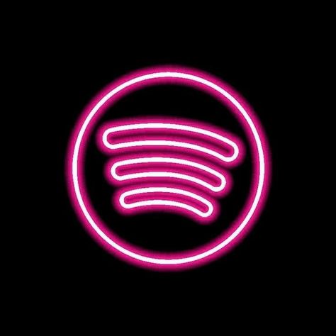 Neon Pink Icons For Apps, Neon Pink App Icons Aesthetic, Neon Icons Aesthetic, Spotify Icon Pink, Spotify Logo Aesthetic, Neon Iphone Icons, Neon Pink Icons, Neon Pink Background, Logo Spotify