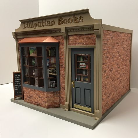 Bloxburg Book Store Ideas, Miniature Book Store, Miniature Store Fronts, Store Ideas Bloxburg, Bloxburg Book Store, Front Shop Design, Book Store Design, Bloxburg Store, Miniature Bookstore