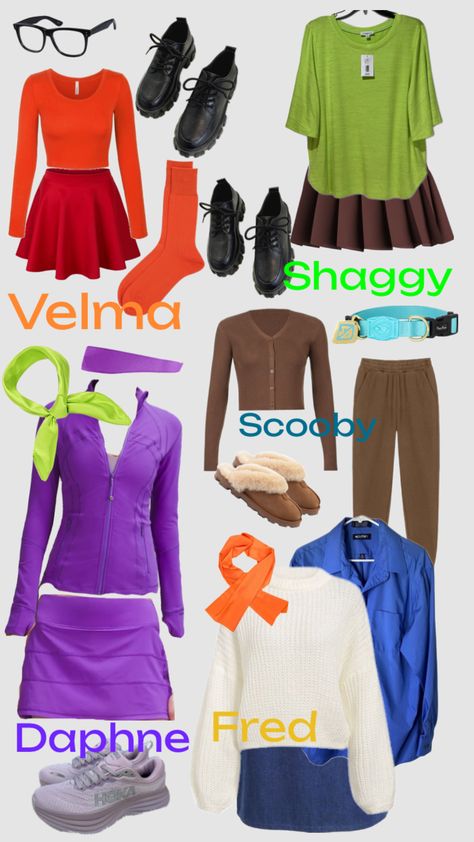 Shaggy Girl Costume, Scooby Doo Disfraz, Shaggy Costume, Cute Easy Halloween Costumes, Scooby Doo Halloween Costumes, Scooby Doo Costumes, Daphne Scooby Doo Costume, Scooby Doo Halloween, Girl Group Costumes