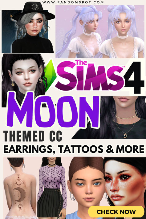 Sun Sims 4 Cc, Moon Phases Tattoo, Cc Earrings, Bright Moon, For The Horde, Moon Top, Usagi Tsukino, Pop Culture References, Magic School