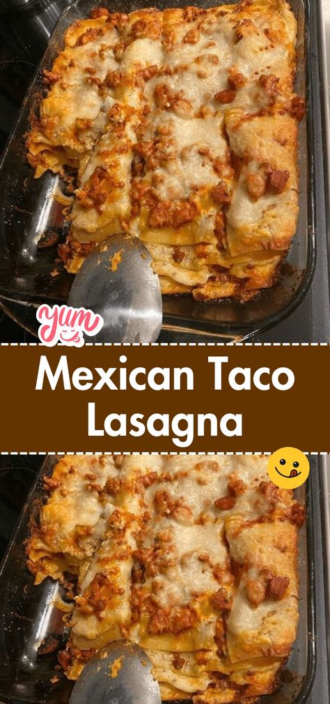 This Mexican Taco Lasagna is packed full of all the flavors you love about tacos, but in a lasagna form that makes it perfect for feeding a crowd. The... Mexican Taco Lasagna Recipe, Mexican Taco Lasagna, Mexican Lasagne, Mexican Lasagna Recipe, Taco Lasagna Recipe, Mexican Lasagna Recipes, Taco Mexican, Taco Lasagna, Mexican Lasagna