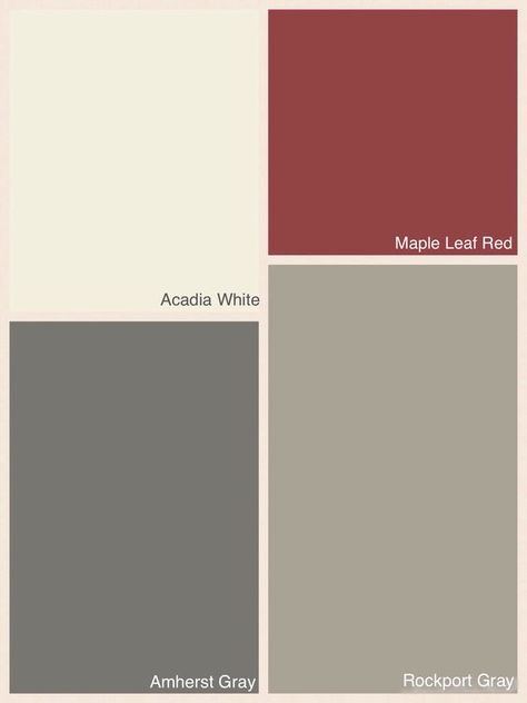 Rockport Gray, Red Theory, Gray Paint Colors, Interior Paint Colors Schemes, Casa Retro, Outside Paint, Red Front Door, Color Combinations Paint, Roof House