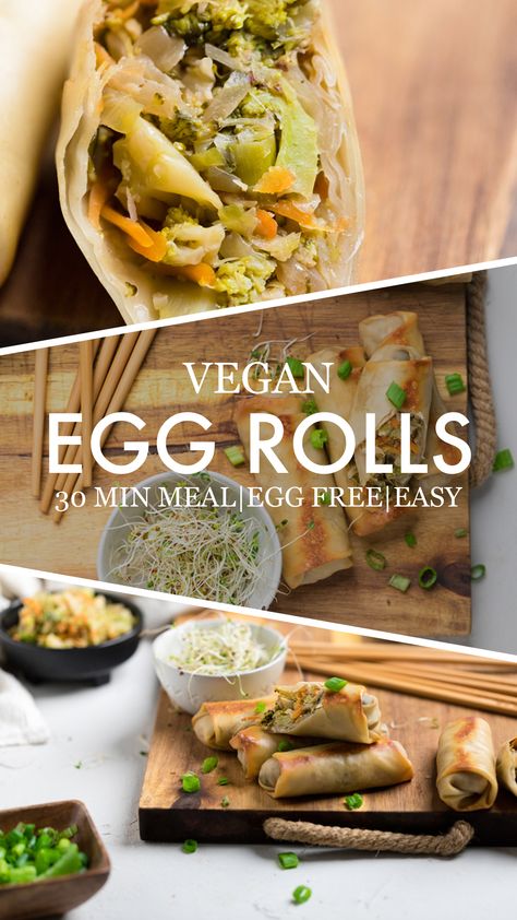 Vegan Egg Rolls, The Egg Diet, Vegan Potluck, Just Egg, Vegan Asian Recipes, Egg Diet Plan, Vegan Egg, 30 Min Meals, Skin Moles