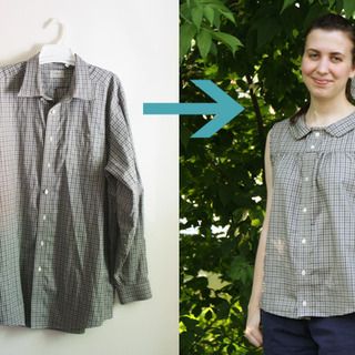 Upcycle a Men's Shirt into a Retro Summer Blouse   Excellent tutorial! Thanks for posting this! Mens Shirt Refashion, Diy Clothes Refashion, Upcycle Shirt, Shirt Refashion, Old Shirts, Summer Blouse, Retro Summer, Diy Blouse, Recycle Clothes