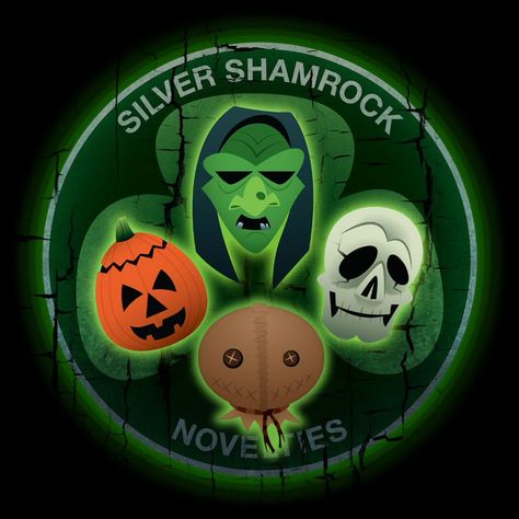 The Horrors of Halloween: St. Patrick's Day Horror Pics, Shamrock Tattoo, Halloween Franchise, Tales Of Halloween, Tattoo Halloween, Halloween Eve, Silver Shamrock, Green Halloween, Halloween Iii