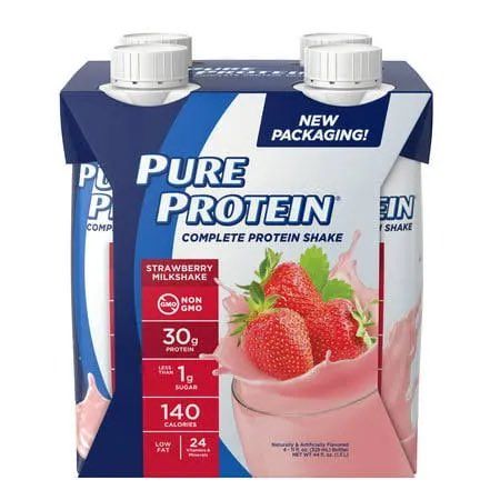 Gluten Free Protein Shakes, Shake Strawberry, 30 Grams Of Protein, Pure Protein, Complete Protein, Strawberry Milkshake, Protein Drinks, Protein Shake, Lean Muscle