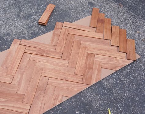 DIY Herringbone Headboard — Copper Dot Interiors Diy Herringbone Headboard, Wood Tile Flooring, Flooring Herringbone, Herringbone Headboard, Matching Bedroom Set, Faux Wood Tiles, How To Make Headboard, Refinishing Floors, Upholstered Panels