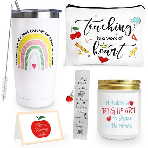 PRICES MAY VARY. 👩‍🏫😄【TEACHER APPRECIATION GIFTS】Teachers have a huge impact on children's lives. A great teacher appreciation gifts on Teachers' Day, Christmas, Thanksgiving Day and other occasions such as teacher retirement, teachers' birthday, first/last day of school, end of the year gift etc. Best teacher gifts for new teacher, daycare teacher, child's favorite teachers, or friend whose job is a teacher. 🌈👩‍🏫【UNIQUE TEACHER GIFTS】1️⃣The wine tumbler printed with teacher appreciation q Teacher Gift Basket, End Of Year Teacher Gifts, Daycare Gifts, Christmas Teacher Gift, Daycare Teacher Gifts, Teacher Gift Baskets, Unique Teachers Gift, Best Wishes Card, Daycare Teacher