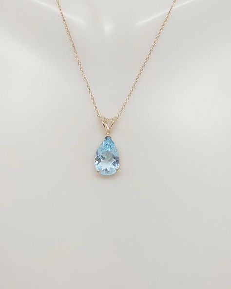 Teardrop SKY BLUE TOPAZ Necklace in 14k Yellow Gold. Natural stone Blue Topaz Pendant. 18 Inches 14k Yellow Gold Rope Chain. Gemstone Jewelry. Sky Blue Topaz December Birthday Stone. Available on Etsy.com Store name AmazingbyAlexander. Product Info: - Stone: 3.35ct Teardrop Sky Blue Topaz. https://amazingbyalexander.etsy.com/listing/1754559581 - Color: Light Blue. - Pendant Measures: 18mm x 7mm. - Stone Measures: 10x7 - Metal: 14k Yellow Gold. - Chain Length: 18 inches Rope Chain. - ... Birthday Stone, December Birthday, Blue Topaz Necklace, Gold Rope Chains, Blue Topaz Pendant, Topaz Pendant, Topaz Necklace, Color Light Blue, Blue Pendant