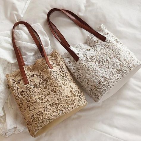 Sac Diy, Lace Bag, Casual Tote Bag, Diy Handbag, Handbags Women, Beach Casual, Fabric Bags, Shoulder Tote Bag, Sewing Bag