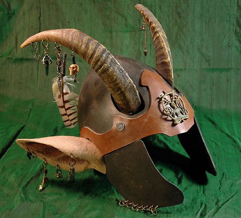 Propnomicon: Satyr Helm Satyr Costume, Faun Costume, Deer Ears, Burning Man Costume, Dress Up Boxes, Cosplay Armor, Larp Costume, Leather Armor, Fantasias Halloween