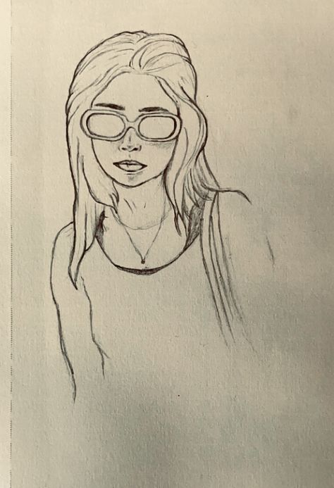 #sketch #style #art #sunglasses #mood #vibe #summer #outfit #monochrome Sunglass Drawing, Sunglasses Sketch, Portrait Sunglasses, Sunglasses Drawing, Prompt Ideas, Sketch Style, Girl With Sunglasses, Art Sketch, Style Art