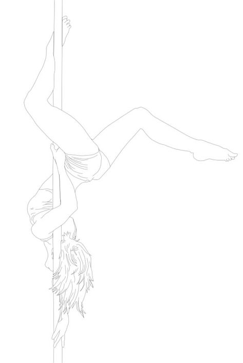 Pole Dance Poses Drawing, Pole Drawing, Pole Dancer Poses Drawing, Pole Dancing Drawing Base Anime, Pole Dance Drawing, Pole Dance Sketch, Pole Dancer Character Art, Silhouette Pole Dance, Drawing Anime Bodies