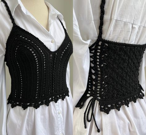 Pattern Top Corset richard - Etsy Corset Crochet Top, Crochet Corset Top, Corset Belt Outfit, Corset Crochet, Patron Top, Knit Corset, Crochet Corset, Outfit Grunge, Top Corset