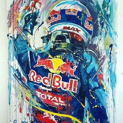 Red Bull Motocross, Bull Painting, Red Bull F1, Motorsport Art, F1 Art, Flying Dutchman, F1 Cars, Speed Art, Racing Posters