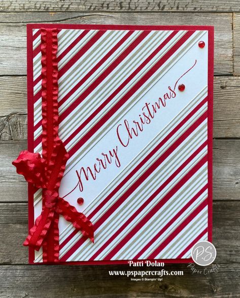 Cards Handmade Simple Easy, Su For Unto Us Cards, Stampin Up Christmas Cards 2021 Simple, Mass Produce Christmas Cards, Easy Handmade Christmas Cards Simple, Peaceful Prints Stampin Up Cards, Patterned Paper Christmas Cards, Easy Stampin Up Christmas Cards 2022, Easy Christmas Cards To Make Simple