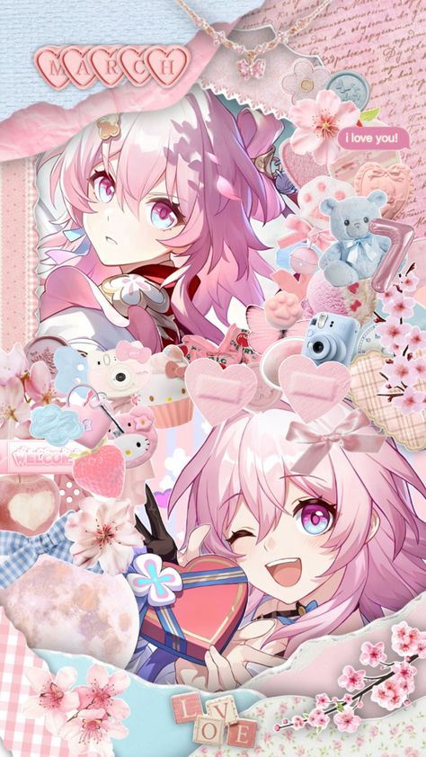 March 7th Aesthetic, March 7th Wallpaper, Honkai Wallpaper, Pjsk Wallpaper, Astral Express, March 7th, Pink Day, March 7, Cute Anime Wallpaper