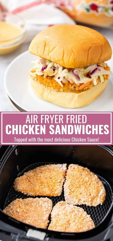 Air Fryer Recipes Chicken Thighs, Fried Chicken Sandwiches, Air Fryer Fried Chicken, Subway Sandwich, Game Day Party, Air Fryer Recipe, Deli Sandwiches, Chicken Sandwich Recipes, Air Fry Recipes