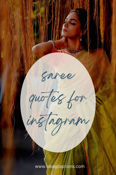 If you're looking for saree quotes for Instagram, you've come to the right place! We've got a great selection of quotes to help you get inspired, and we hope you find something here that speaks to you. #saree #sareecaptions #sareequotes #sareelove #fashion #sarees #sareelovers #onlineshopping #sareesofinstagram #sareefashion #sareedraping #indianwear #sareeblouse #india #ethnicwear #indianwedding #love #traditional #handloom #kurti #wedding #lehenga #sareeindia #silksaree #silksarees #instagram Red Saree Quotes For Instagram, Black Saree Quotes, Black Saree Captions For Instagram, Saree Quotes For Instagram, Quotes For Instagram Story, Saree Quotes, Saree Pictures, Kurti Wedding, Tradition Quotes