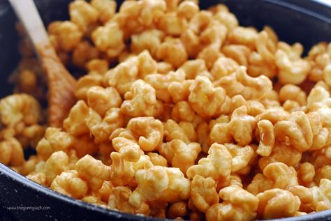 Caramel Puffcorn wtih Peanut Butter Puffed Corn Recipes, Caramel Puff Corn, Puff Corn, Corn Puffs, Snack Shack, Buttered Corn, Corn Pops, Delicious Sweets, Caramel Corn