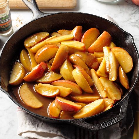 Mom's Fried Apples Recipe -Mom made these for me often while I was growing up. The recipe is very dear to me.—Margie Tappe, Prague, Oklahoma Fry Apples, Fried Apples Recipe, Apples Recipes, Apple Desserts Easy, Apple Recipes Easy, Iron Skillet Recipes, Cast Iron Skillet Recipes, Clam Recipes, Fried Apples