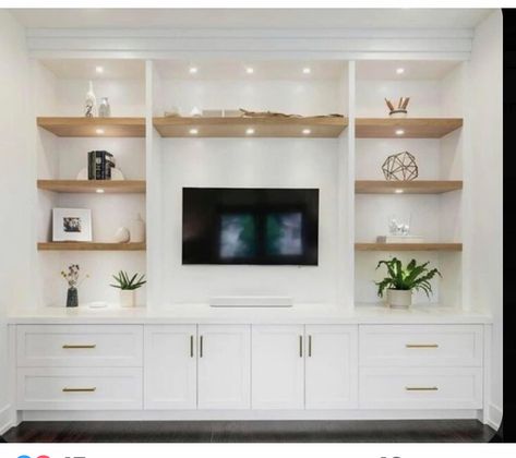 Custom Built Entertainment Centers, Cheap Couches, Built In Tv Unit, Wall Units With Fireplace, Built In Tv Wall Unit, Shelves Around Tv, Tv Wall Shelves, Shelving Units Living Room, Tv Room Decor