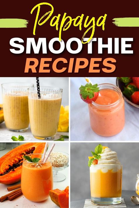 Papaya Smoothie Recipe, Papaya Juice, Papaya Recipes, Fat Burner Smoothie, Papaya Smoothie, Ripe Papaya, Fruit Smoothie Recipes Healthy, Recipes In Tamil, Milkshake Recipes