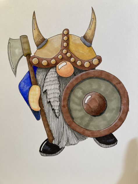 Viking Gnome Drawing, Viking Ideas, Summer Rocks, Viking Ships, Gnome Cards, Viking Character, Ideas Navideñas, Felt Mobile, Viking Ship