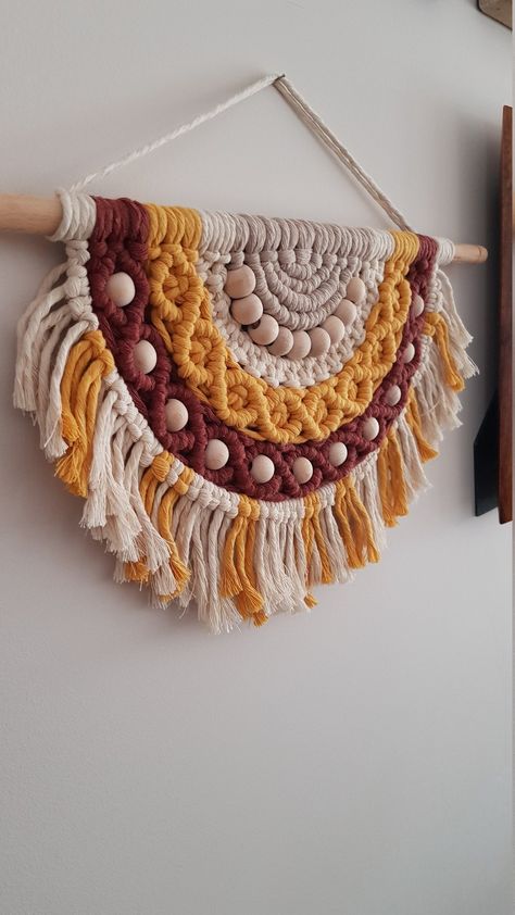 Macrame Rustic Rainbow With Feathers Boho Wall Hanging – Macrame Decor Half Moon Macrame Wall Hanging, Half Circle Macrame Wall Hanging, Different Types Of Knots, Circle Macrame Wall Hanging, Moon Macrame, Macrame Circle, Half Moon Design, Types Of Knots, Rainbow Macrame