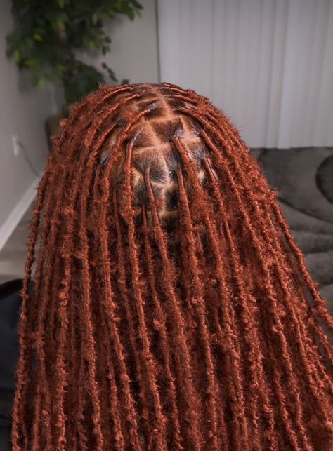 Ginger Locs Extensions, Auburn Faux Locs Black Women, Auburn Invisible Locs, Copper Hair Locs, Ginger Bohemian Locs, Dark Red Faux Locs, Auburn Soft Locs, Ginger Soft Locs Black Women, Ginger Boho Locs