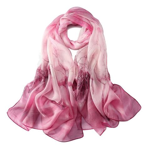 Long Silk Chiffon Scarf Floral Print Cashmere Winter Scarf, Mens Cashmere Scarf, Silk Chiffon Fabric, Long Silk Scarf, Silk Chiffon Scarves, Silk Touch, Chiffon Scarf, Pashmina Scarf, Warm Scarf