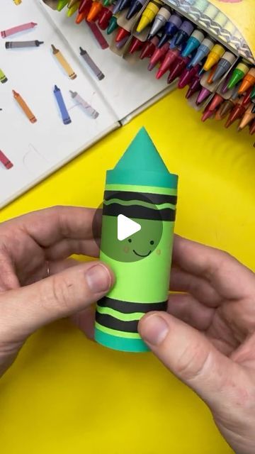 Crayon Paper Craft, Crayola Theme Party, Giant Crayons Diy, Diy Crayons Decorations, Crayon Day Activities, Craft With Tissue Roll, Crayons On Strike Activity, Tissue Roll Crafts For Kids, School Supplies Activities For Kids