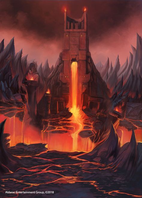 ArtStation - Fire Temple, Gunship Revolution Fire Village Fantasy Art, Fire Castle Fantasy Art, Fire Giant Dnd, Lava Castle, Fire Castle, Aesthetic Graphic Art, Fire Kingdom, Rpg Map, Fantasy Background