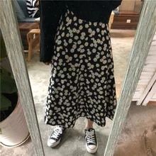 Pleated Skirt Aesthetic, Jaket Denim, Korean Skirt, Long Skirt Summer, Printed Long Skirt, White Long Skirt, Harajuku Women, Korean Streetwear, Pleated Long Skirt