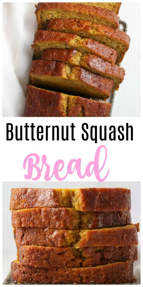 Winter Squash Dessert Recipes, Squash Bread Recipe, Butternut Squash Dessert, Butternut Squash Bread, Squash Bread, Butternut Recipes, Easy Butternut Squash, Butternut Squash Puree, Squash Puree