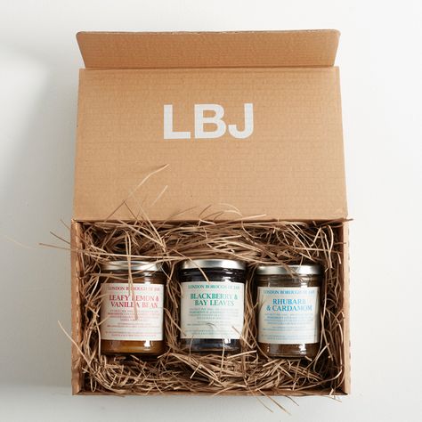 London Borough of Jam Jam Gift Box, Christmas Ideas For Her, Jam Gift, Jam Packaging, Skincare Business, Jam Recipes Homemade, Jar Packaging, Fruit Packaging, Fruit Jam