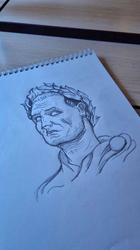 Caesar drawing tattoo, reference pinterest Julius Caesar Drawing, Caesar Tattoo, Tattoo Reference, Greek Myth, Drawing Tattoo, Julius Caesar, Greek Myths, Sketches Easy, Tattoo Drawings