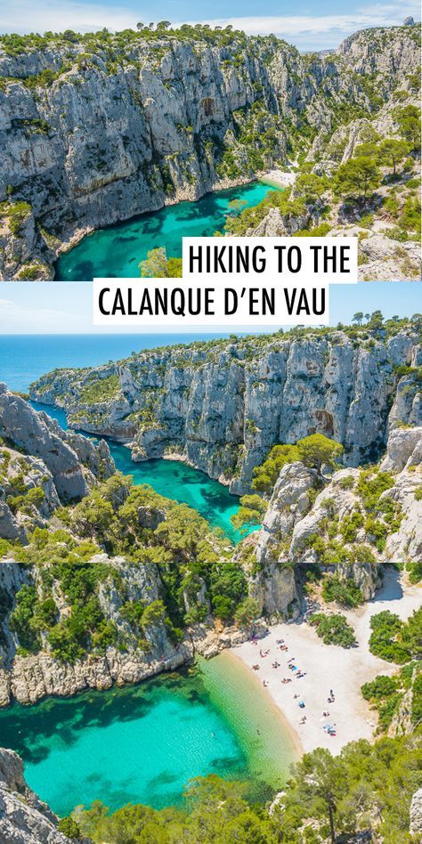 Everything you need to know about hiking to the Calanque d'En Vau in Cassis, France on the French Riviera South Of France Beaches, Cassis France, Foto Bawah Air, Bawah Air, Villefranche Sur Mer, France Travel Guide, Colorful French, Visit France, Voyage Europe