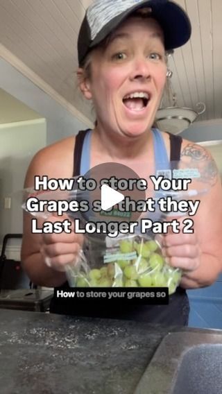 Dar - Save Money on Groceries on Instagram: "SHARE + SAVE this tip to help your grapes last up to 3 weeks!

🙌🏻Make sure you smash that Follow button to keep learning about ways to save money on your groceries

Here’s the scoop! 

Reminder - don’t clean your grapes until RIGHT before you want to use them otherwise the excess moisture will aid in the grapes to go bad quicker! 

1. rinse and add to a bowl
2. Add 2 tsp of baking soda and 2 tsp of salt 
3. Shake and agitate - it’s like a spa treatment for the grapes and helps get all that wax and bad stuff off! 
4. Give a good rinse 
5. Dry off thoroughly 
6. Store in a container with either paper towel in bottom or ones like I used in video that have a moisture tray 

Store in the coldest part of fridge and enjoy! 

Did this help?" Grape Storage In Fridge, Best Way To Store Grapes In Fridge, Storing Grapes In Fridge, How To Store Grapes In Fridge, How To Store Grapes, Keep Learning, Kitchen Gadgets Unique, Airtight Containers, Follow Button