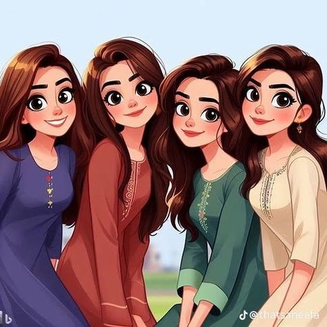 Besties Pictures, Sisters Drawing, Sister Photography, Best Friend Drawings, Best Friends Cartoon, Friends Illustration, Anime Vs Cartoon, Cute Images For Dp, Friend Cartoon