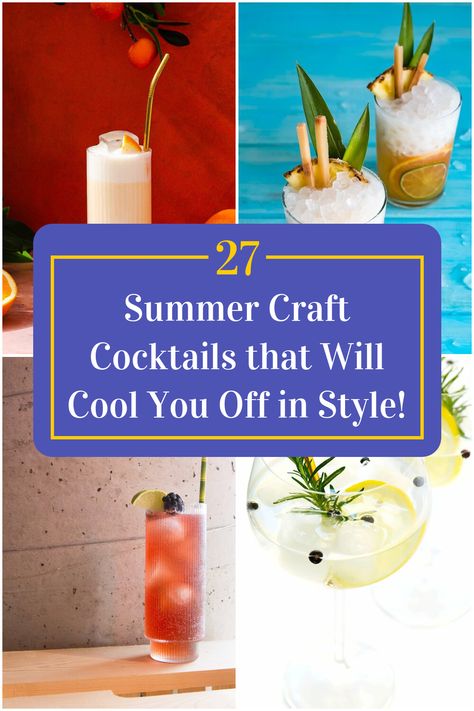 Collage of 4 summer craft cocktails. Late Summer Cocktails, Light Summer Drinks, Light Summer Cocktails, Pool Cocktails, Summer Mocktails, Summertime Cocktail, Light Cocktails, Best Summer Cocktails, Easy Summer Cocktails