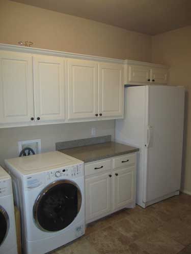 Freezer in laundry room Deep Freeze In Laundry Room, Laundry Room With Fridge And Freezer, Laundry Room With Stand Up Freezer, Mud Room With Deep Freezer, Basement Laundry Room And Storage, Chest Freezer In Laundry Room, Laundry Room With Freezer Ideas, Mudroom With Freezer, Upright Freezer In Laundry Room