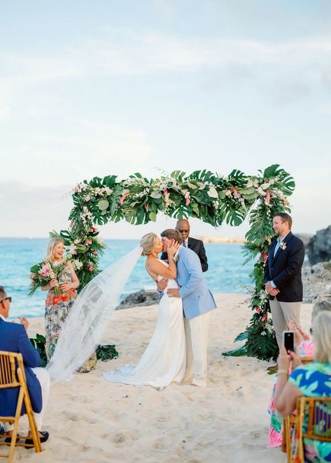 Check out this stunning Bahamas wedding venue on the beach! This Bahamian wedding included a beach wedding ceremony with tropical decor and tropical florals. Save this pin for inspiration for your Caribbean beach wedding ceremony decorations. Bahamian Wedding, Bahamas Wedding Venues, Beach Wedding Ceremony, Bahamas Wedding, Beach Wedding Inspiration, Wedding Beach Ceremony, Beach Ceremony, Destination Wedding Planning, Dream Beach