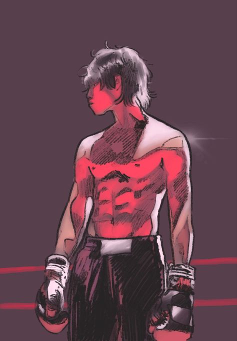 Boxing Aesthetic Drawing, Kickboxing Pose Reference, Boxing Comic Art, Punching Bag Reference, Boxer Stance Reference, Fighter Reference Pose, Mma Poses Reference, Boxing Stance Drawing Reference, Boxer Pose Reference Drawing