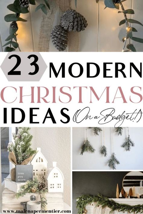 Farmhouse Christmas Party Ideas, Christmas Dekoration Ideas, Modern Christmas Crafts Diy, Christmas Classy Decor, High End Christmas Decorations, Christmas Decor Ideas Diy 2023, Minimalist Christmas Decor Apartment, Simple Elegant Christmas Decor Ideas, Christmas Indoor Wreaths