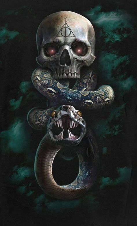 Harry Potter Tattoo Sleeve, Harry Potter Creatures, Dark Mark Tattoos, Witcher Wallpaper, Slytherin Wallpaper, Dark Harry, Ravenclaw Slytherin, Hogwarts Gryffindor, Harry Potter Background