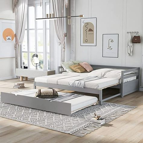 Twin Bed Couch Guest Room, Queen Size Corner Daybed, Full Size Daybed Without Trundle, Queen Bed Into Dyi Daybed, Bed With Living Room Under, Gray Ikea Daybed, Ikea Grey Day Bed, Ikea Hemnes Grey Daybed Styling, Daybed With Twin Mattress