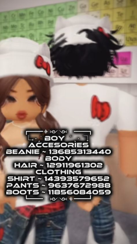 Not Mine!! ♡ Girl version is posted after this ★ Matching Outfit Codes Berry Ave Couples, Berry Avenue Matching Codes, Matching Berry Avenue Codes Boy And Girl, Rblx Characters, Boy Codes, Cute Blonde Hair, Matching Onesies, Brown Hair Roblox, Berry Codes