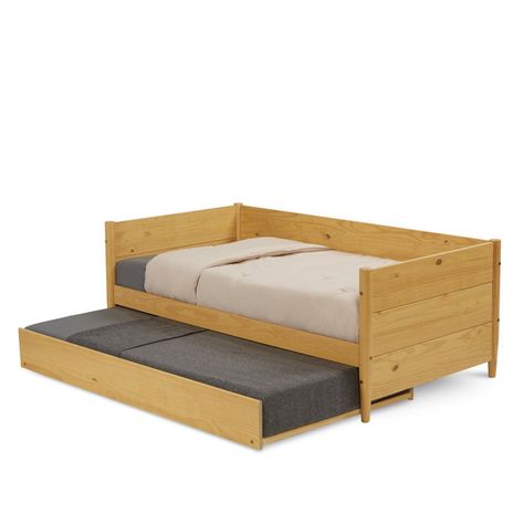 AllModern Grady Twin Solid Wood Daybed with Trundle | Wayfair Day Bed With Trundle, Trundle Bed Frame, Trundle Mattress, Twin Daybed With Trundle, Twin Trundle Bed, Twin Daybed, Bed With Posts, Twin Trundle, Daybed Mattress