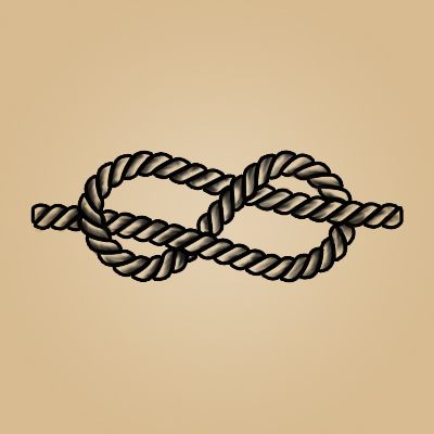 Knotted Rope Sailor Tattoo Sailor Rope Knots Tattoo, Strength Knot Tattoo, Sailor Tattoo Meanings, Strongest Knot Tattoo, Knot Rope Tattoo, American Traditional Rope Tattoo, Rope Knot Tattoo Meaning, Boat Knot Tattoo, Eight Knot Tattoo Meaning